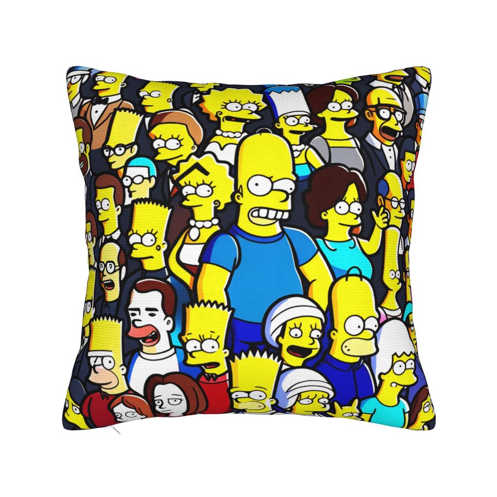 Pillow Case Bart SSimpsons Neon Print Soft Pillow Cover For Living Room Chair Fashion Pillowcases