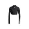 (WMNS) Originals 3-Stripes Cropped Long Sleeve Tee Asia Sizing 'Black' Women's IU2428