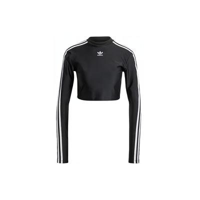 (WMNS) Originals 3-Stripes Cropped Long Sleeve Tee Asia Sizing 'Black' Women's IU2428
