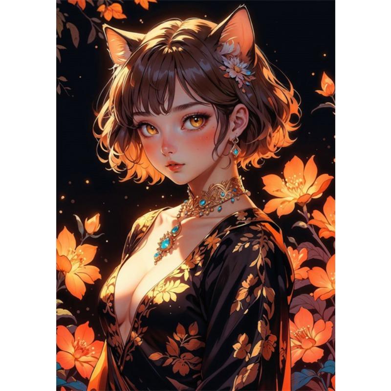 Anime Beauty Girl Canvas Posters Prints Fox Goddess Radiant Queen Beautiful Princess Posters Canvas Prints Pictures Home Decor