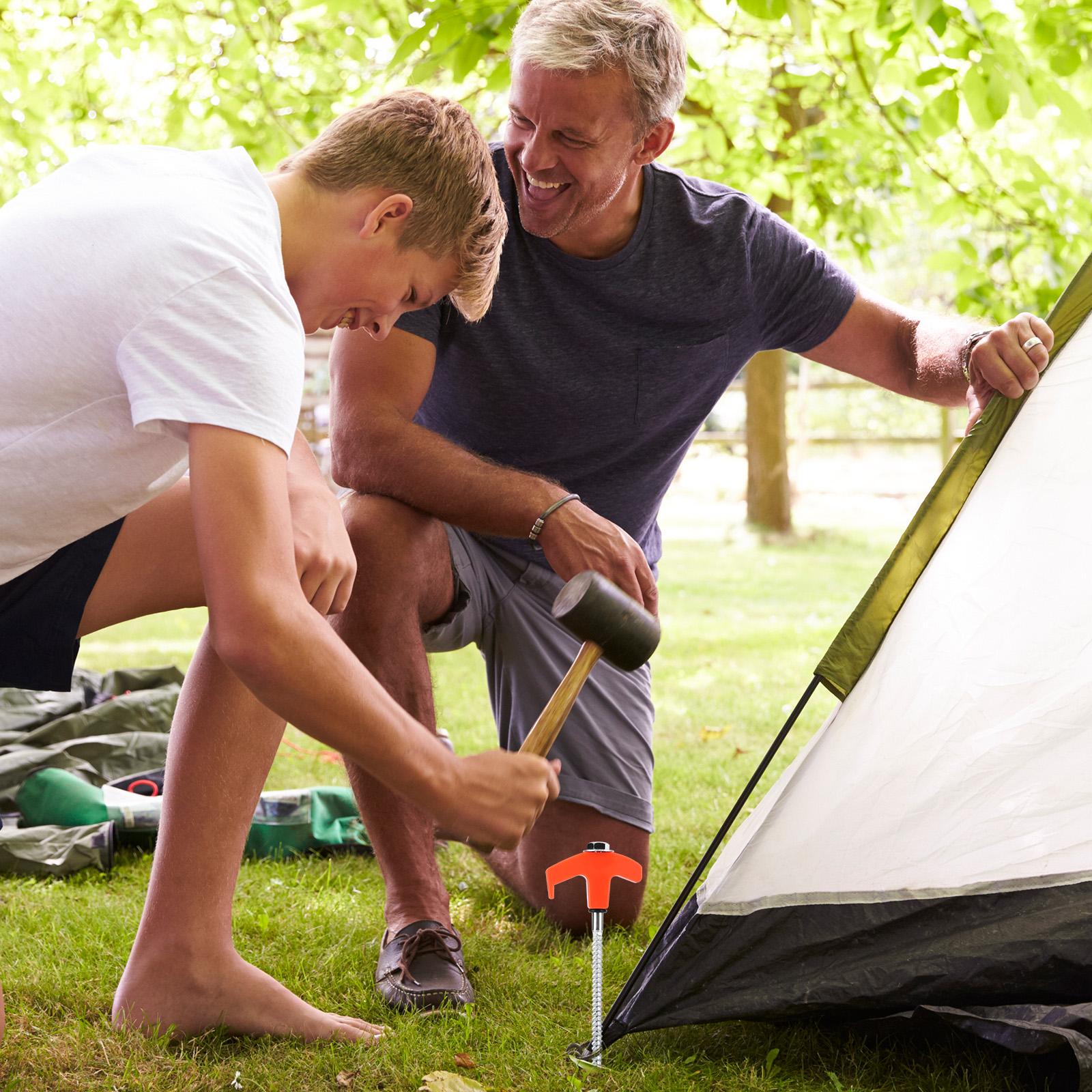 20 Pack 7inch Heavy Duty Ground Pegs Includes Hex Head Driver & Storage Box Camping Stakes Tent Pegs Metal Threaded Tent Spikes China Mainland