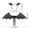 Halloween Bat Wings Headband Set Halloween Cosplay Costume Accessories Party Props Glitter Gauze Bat Wings Black