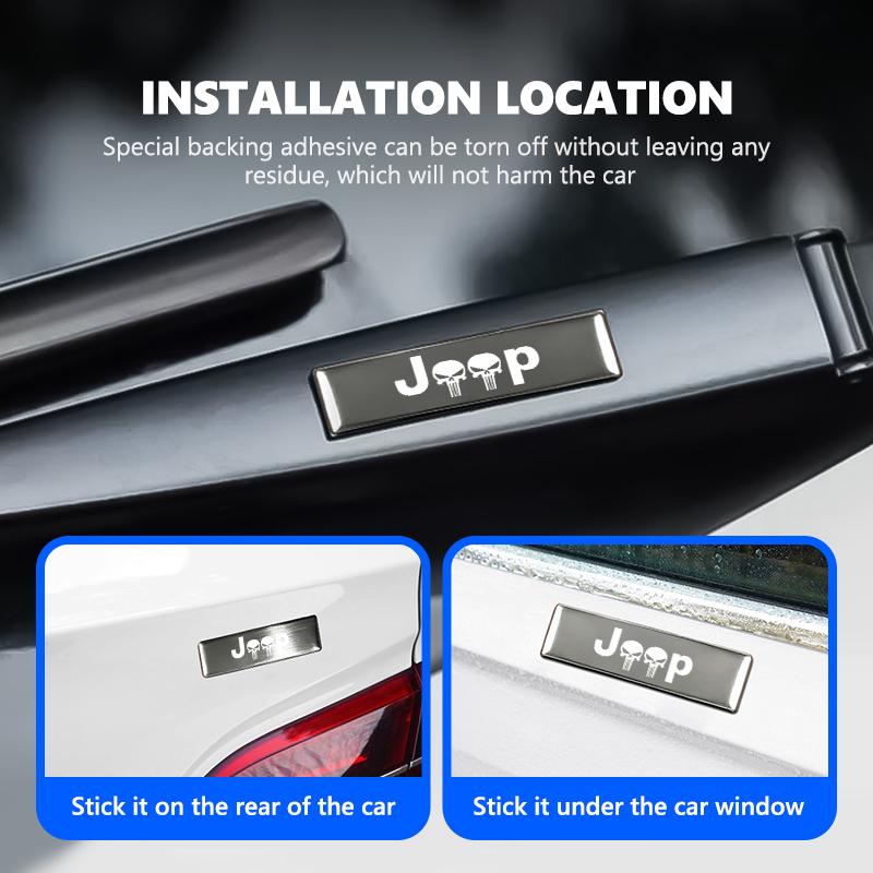 3D Metal Sticker Car Logo Rear Trunk Body Emblem Stickers Decal For Jeep Grand Cherokee Patriot Renegade Compass Wrangler AMR1