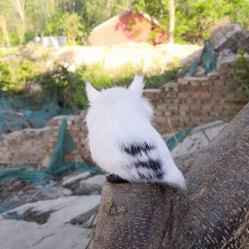 Cute Artificial Owl White Black Furry Christmas Bird Ornament Decoration Adornment Simulation For Home Decor Gift