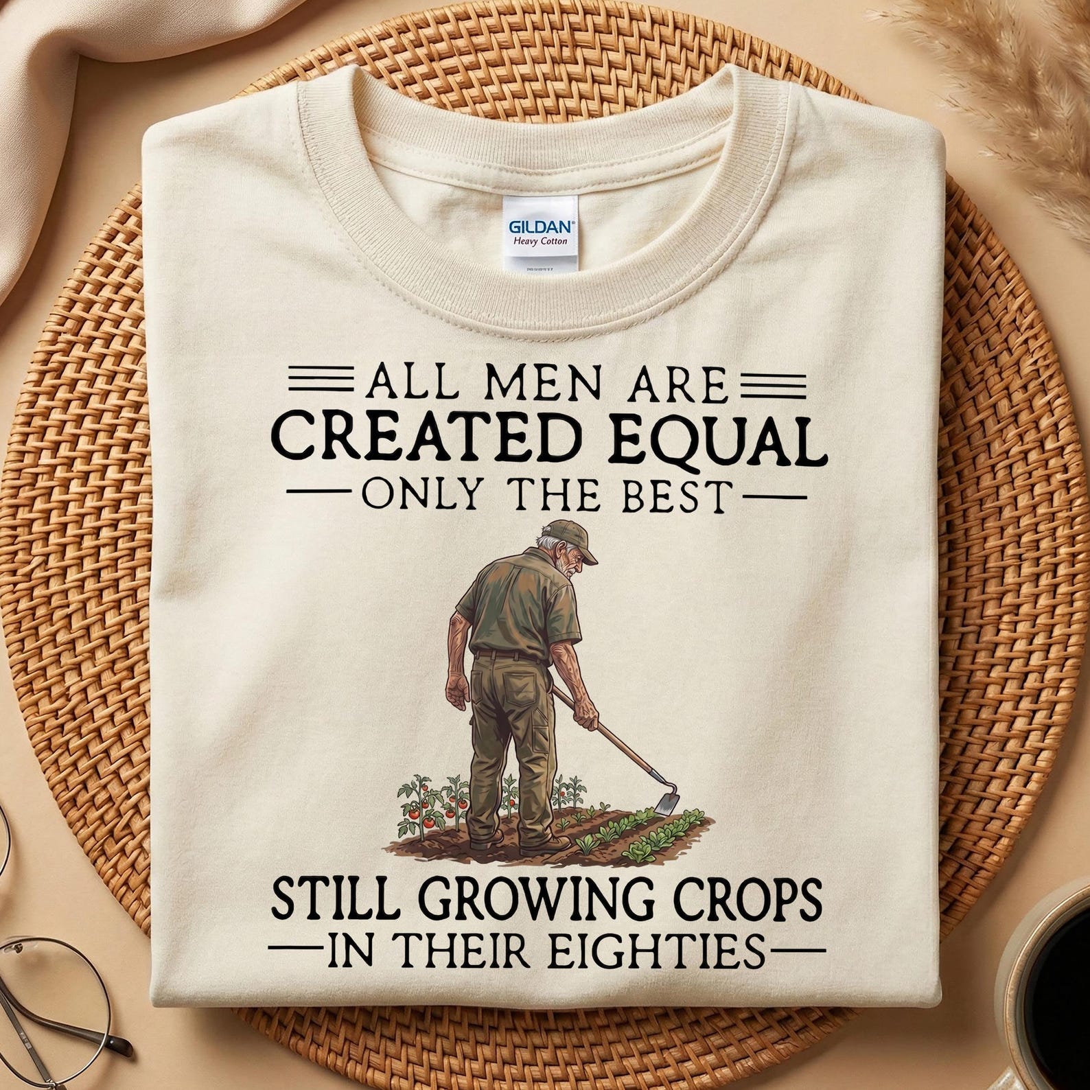 Funny Farmer 80th Birthday Shirt, Still Growing Crops In Their Eighties T-Shirt, Crop Farmer Shirt, Grandpa Farmer Tee M