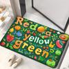 1pc Colorful Fruit Word Art Doormat Non-Slip Absorbent Microfiber Rug for Bathroom Bedroom Outdoor 40x60cm