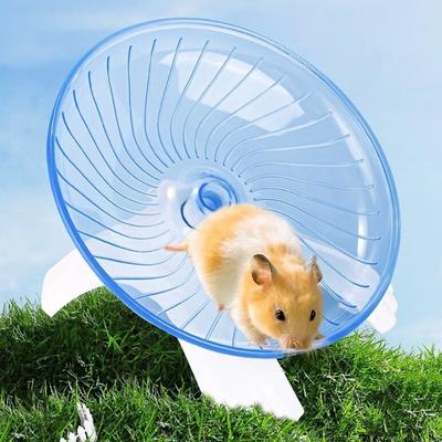 Transparent Hamster Flying Wheel Quiet Operation Plastic Hamster Running Wheel Stable Base Steel Axle Running Disc