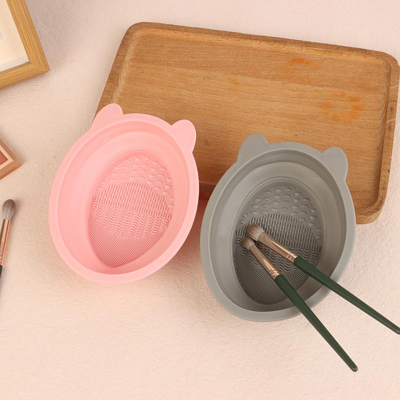 Makeup Brush Cleaner Cleaning Bowl Brush Tool Set Thorough Cleaning Without Hurting Bristles Wet & Dry Powder Puff Dry Cleaner