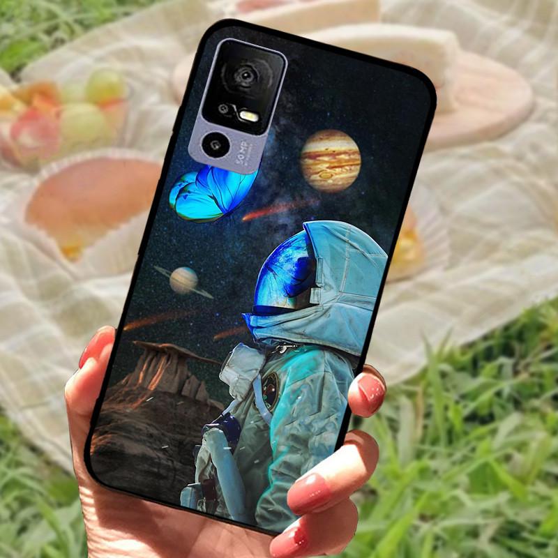 Weiche TPU-Handyhülle für TCL 40R 5G Stoßfeste Schwarze Schutzhülle Bumper für TCL 40 R 5G Schöne Modische Handy-Rückseite Fundas Coques