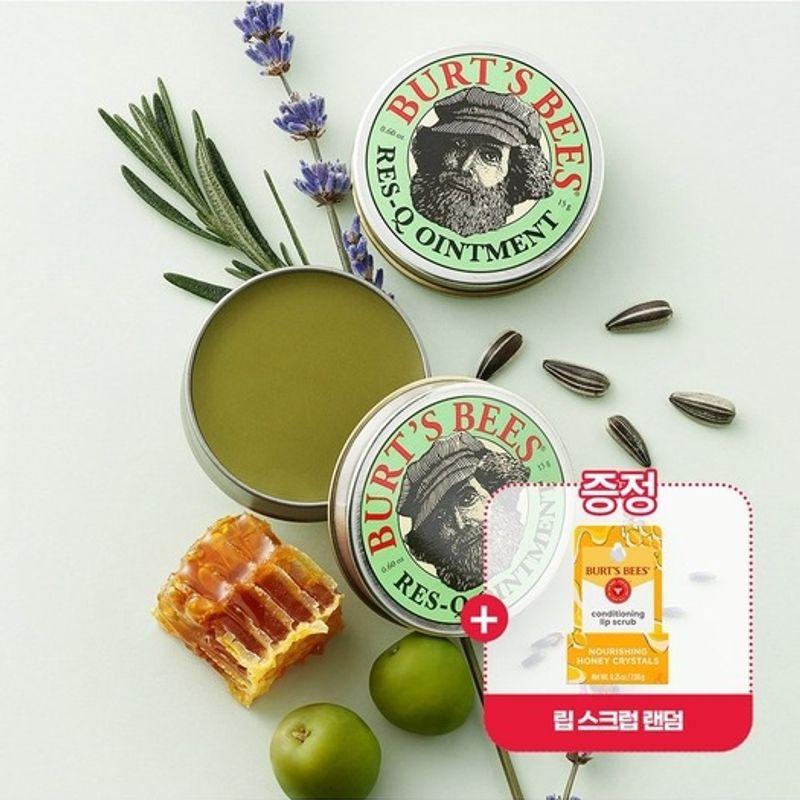 BURT’S BEES (+Random Lip Scrub Gift) Burt’s Bees Rescue Ointment 15g Duo