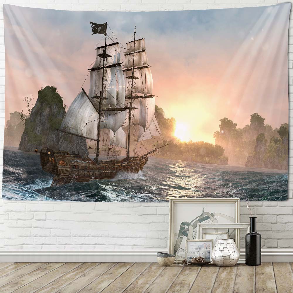Psychedelic Forest Castle Tapestry Fairy Tale Anime Wall Hanging Hippie Witchcraft Home Decor Kawaii Dorm Decor Tapestry