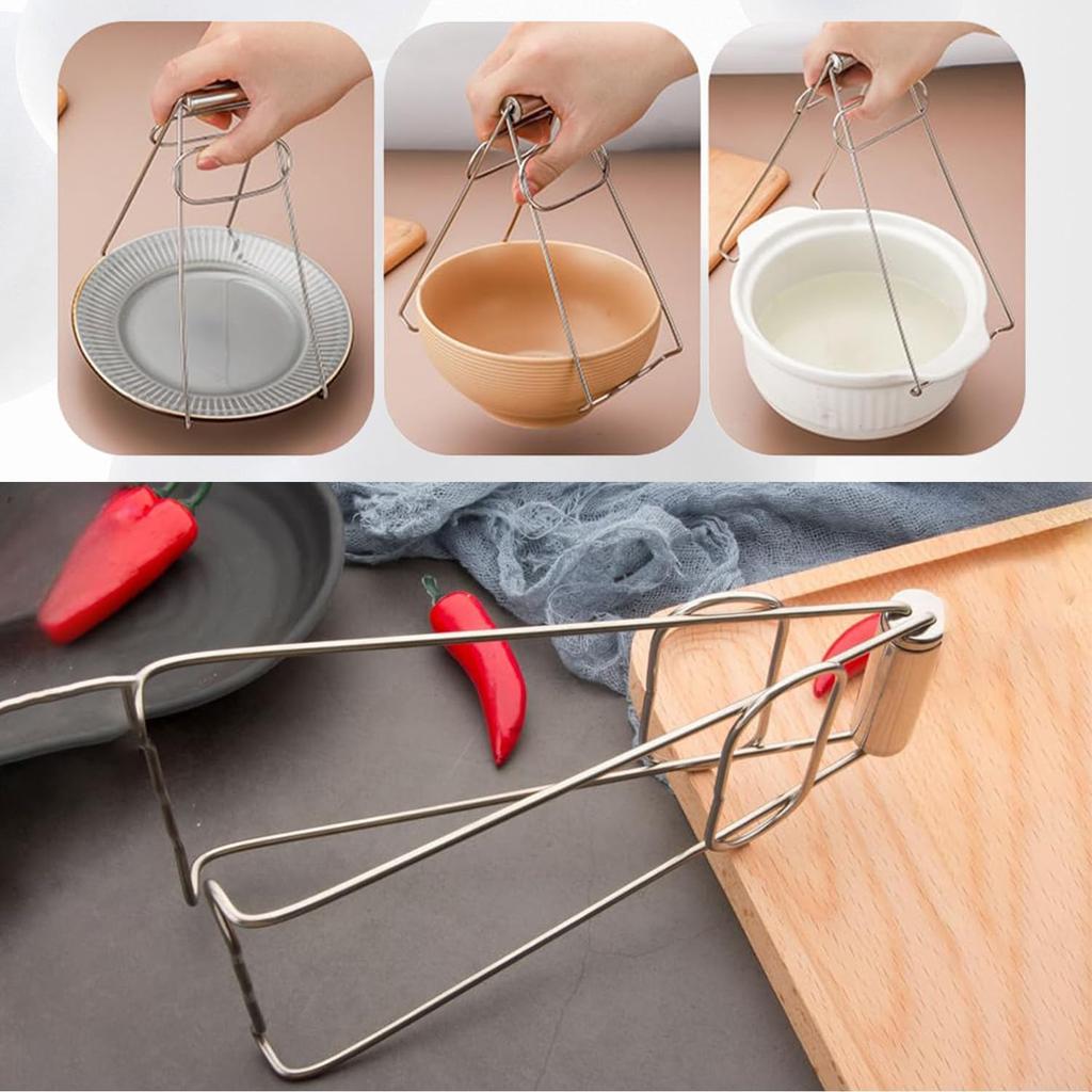 1 Pcs Collapsible Stainless Steel Bowl Gripper Kitchen Tool for Air Fryer Hot Plate Bowl Clip