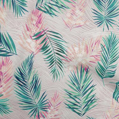Cotton Flex Green Fabric Tropical Leaf Quilting Supplies Print Sewing Fabric By The Yard 40 Inch