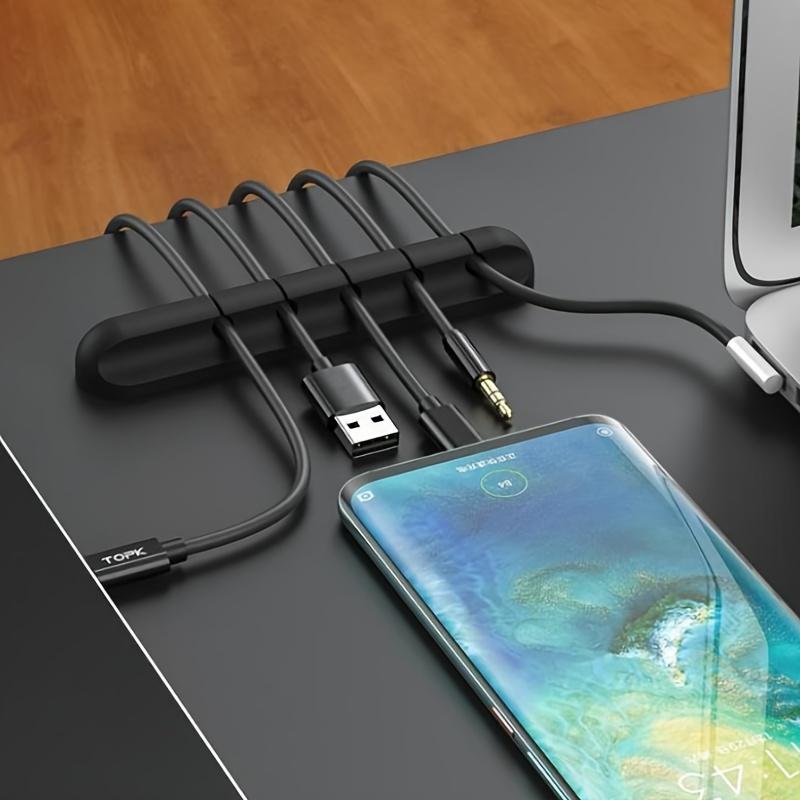 10/5/1pc Multi-Slot Cable Organizer Clip - Plastic Cord Management System for Desk, Home, Office, and Car, Wire Holder Accessory