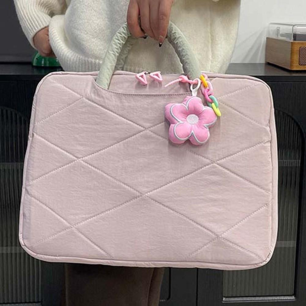 Handle Style Computer Handbag With Flower Pendant Laptop Bags Laptop Case Laptop Sleeve  Office
