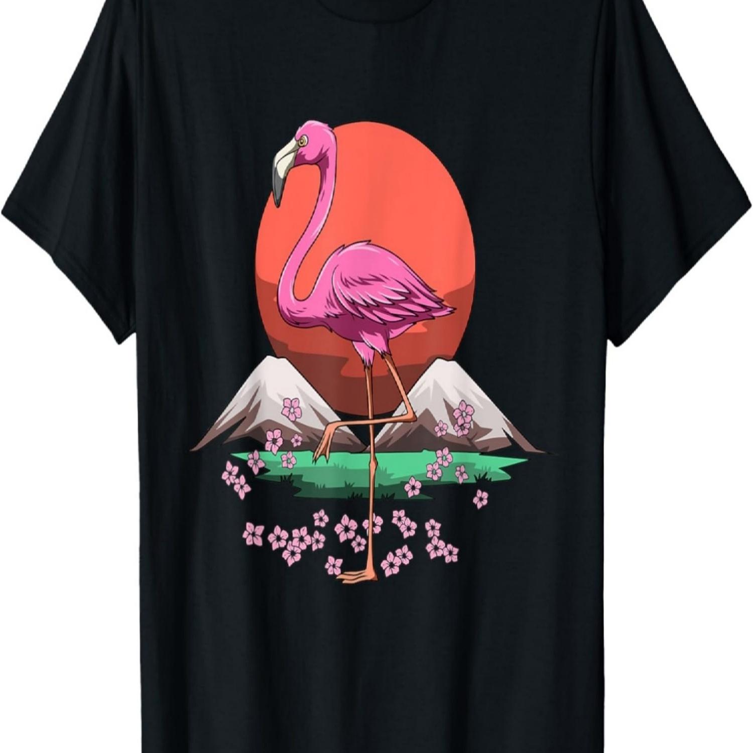 

Flamingo Cherry Blossom Sakura T-Shirt XXXXXL чорний