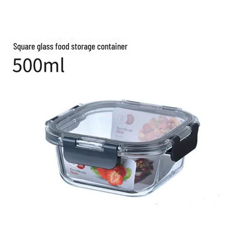 Glass Food Storage Container with Secure Lid
