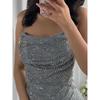 Shining Melody Super Fairy Romantic Silver Hollow Shiny Rhinestone Strapless Dress Sexy Silm Sexy Dress