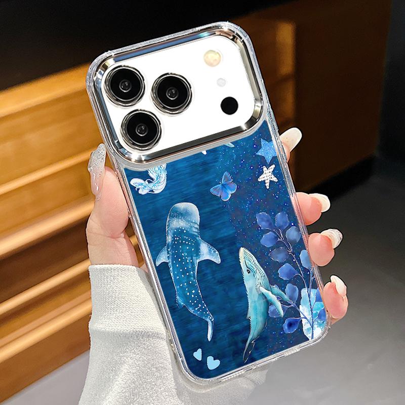 

For iPhone 17 Pro Max Case Blue Giant Whale Ocean Pattern Soft Silicone Cover For Funda iPhone 16 Pro Max 15 14 13 12 11 17 Air iPhone 15 Pro Max