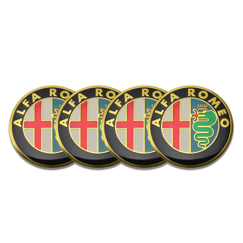 RCIZ5 4Pc/set 56mm Car Wheel Center Sticker Auot Hub Emblem Styling Decals For Alfa Romeo Mito GT Spider Giulietta Stelvio Accessories