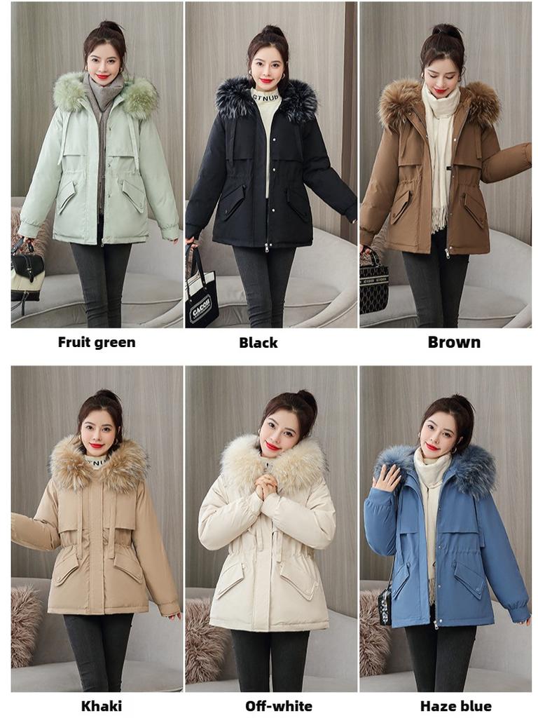 Zimní bunda s bavlněnou vložkou Módní korejská verze Bunda do pasu Dámské oblečení s vatovanou bavlnou