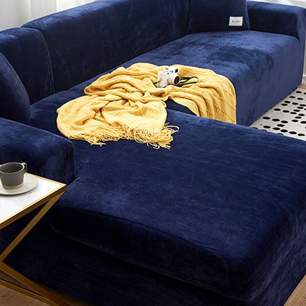 Premium Velvet Shaped Sofa Cover For Thick Sofa Universal Fit Elastic Fabric Stretch Couch Slipcover