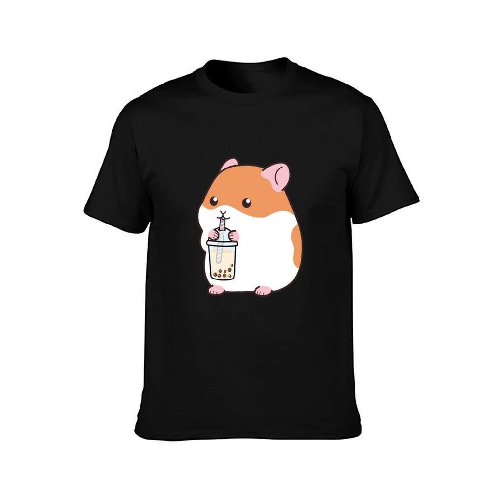 Squishy Hamster Loves Boba TShirt Casual Lightweight Short Sleeve Top