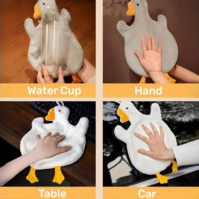 1pc Cartoon Duck Hand Towel, Strong Absorbency, Quick Dry, Hanging Kitchen Bathroom And Bedroom Hand Towel, Cleaning Supplies, Household Gadgets