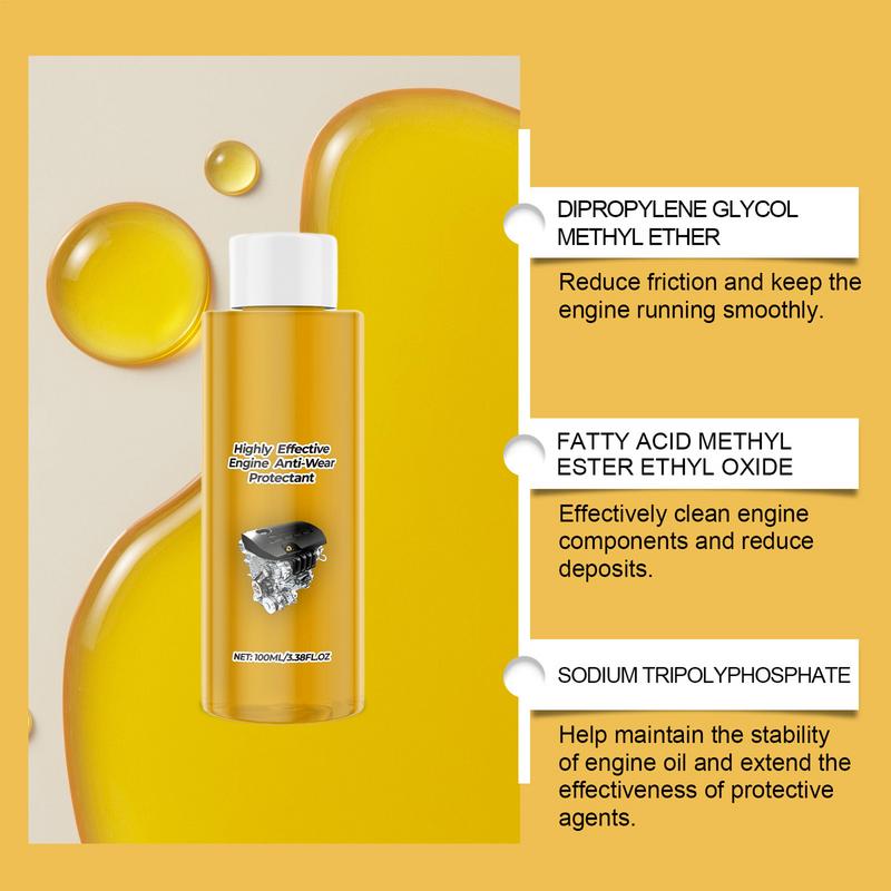 100ml Engine Anti-Wear Protective Agent Noise Reduction Jitter Strong Burning Engine Oil Liquid Additive Car Strong Repair Tools