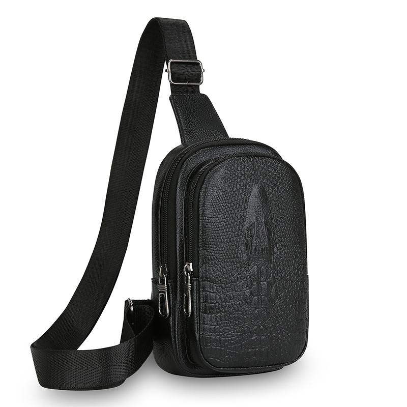 Versatile PU Leather Chest Bag - Professional Chest Sling for Work, Travel & Outdoor Activities (Fits Phone & Essentials)