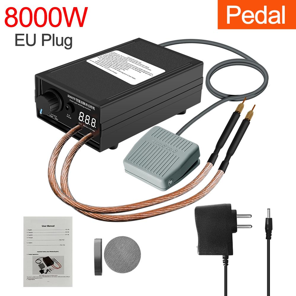 8000W Electric Automatic Spot Welder DIY Spot Welding Machine for 18650 Battery Nickel Strip for 0.1-0.3mm Nickel Strips