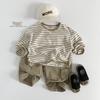 Kids' Striped Casual Korean-Style T-Shirt for Boys and Girls - Trendy and Versatile Baby and Children's Top