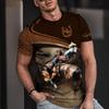 3D Print Horse T-Shirts Unisex Fashion Women's Tee Shirt Large Loose O-Neck T-Shirt Casual Short Sleeve T Shirt Horse Clothes