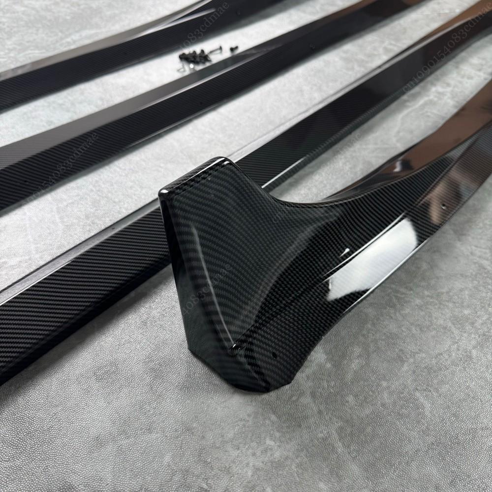 4pcs Side Skirts Spoiler Body Kits For Tesla Model Y 3 Highland Guard Extension Rocker Panels 2017-2024 Splitters Accessories