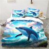 Ocean World Underwater World Dolphin Printed Bedding Set Bedroom Home Decor Bedspread Pillowcase Quilt Cover Bedding Set Luxury