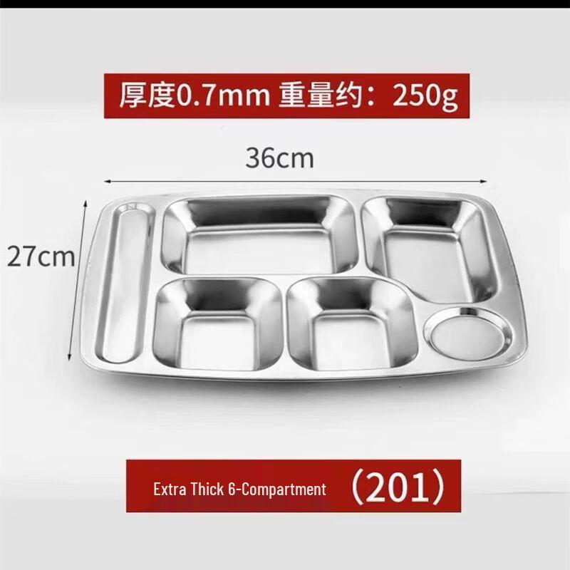 304 Stainless Steel Divided Meal Tray