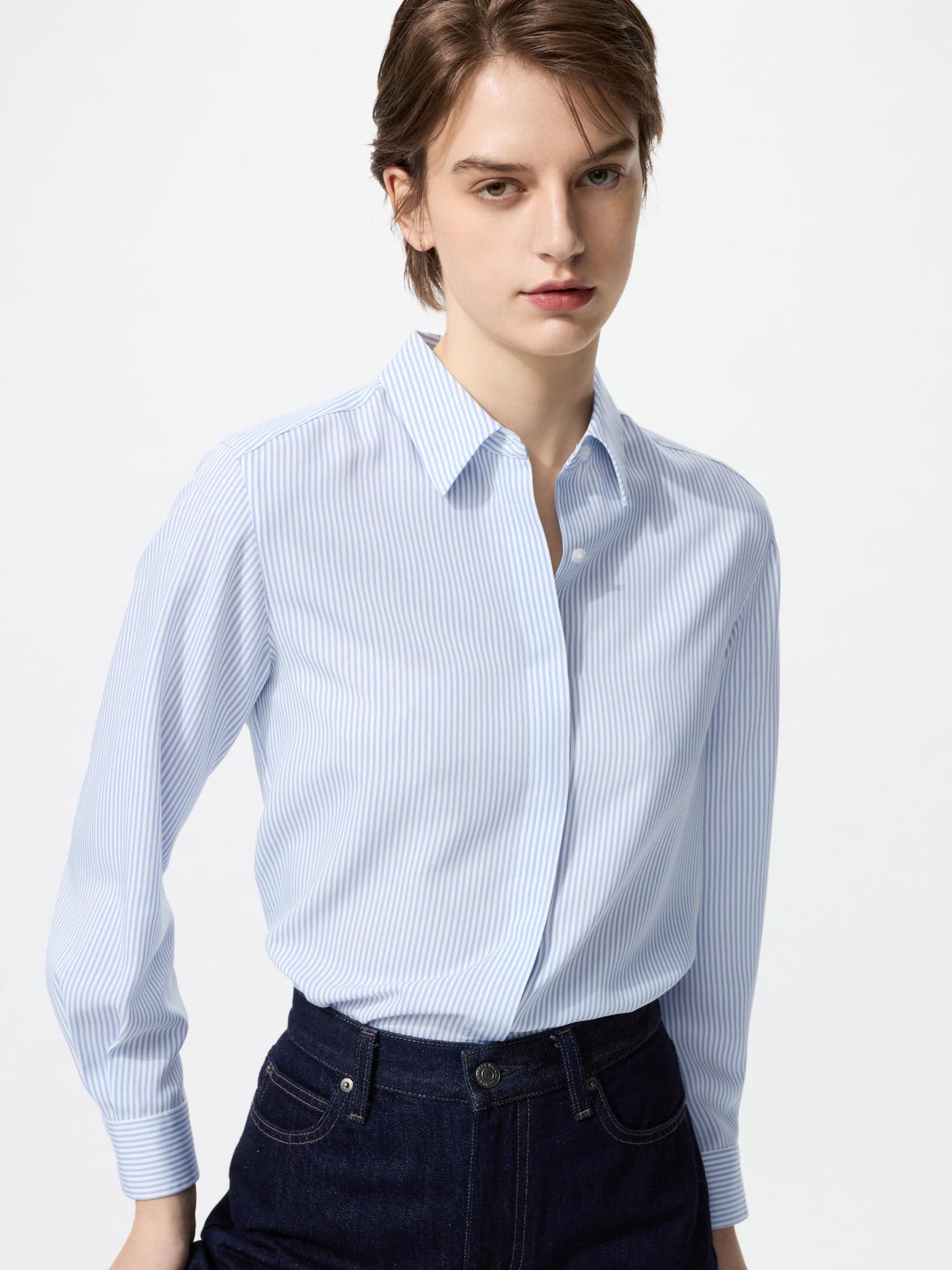 

Блузка Uniqlo из вискозы в полоску 60 LIGHT BLUE/WOMEN M