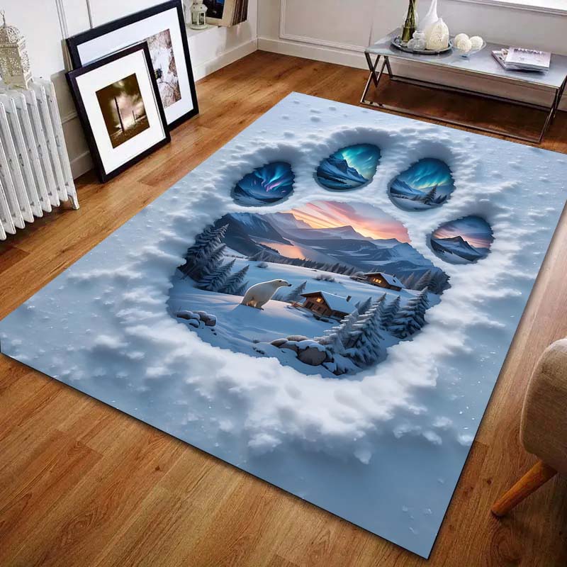 Bärenpfotenabdruck Kreatives Muster Teppich für Schlafzimmer Wohnzimmer Bettseite Sofa Bodenmatte Moderne Heimdekoration Bereichsteppich Maschinenwäsche