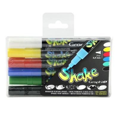 Graph'It Shake - Set of 6 Graph'It Shake Fine Markers Basic Colors