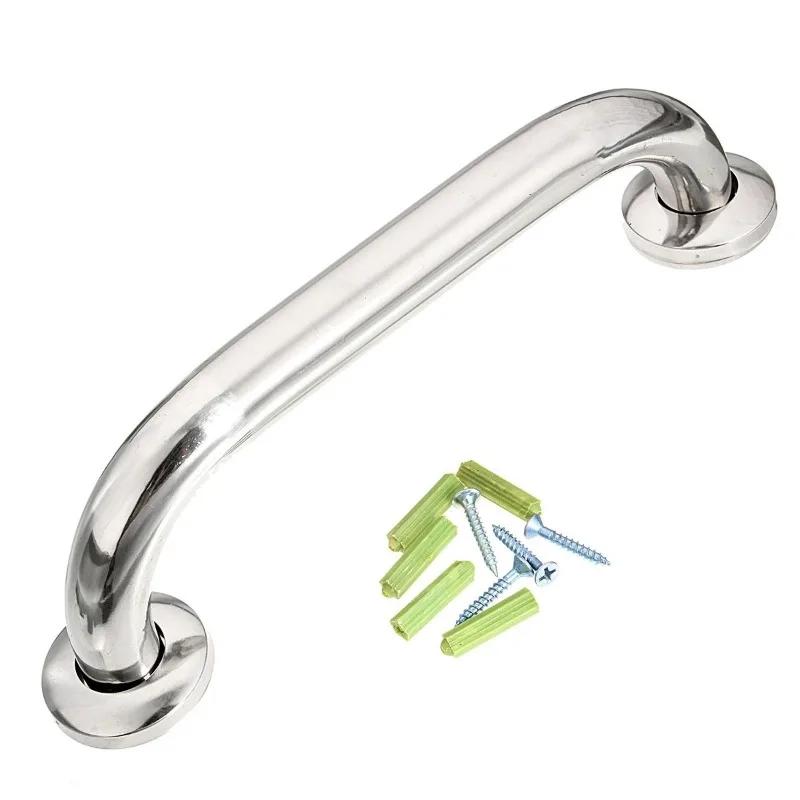 2set Bathroom Shower Tub Grab Bars Hand Grip Stainless Steel Safety Toilet Support Rail Disability Aid Grab Bar Handle