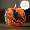 Maple Crow Relief Pumpkin Candle Silicone Mold Crow Black Bird Ball Pumpkin Candle Silicone Mould Resin Mold Crows Gypsum Molds