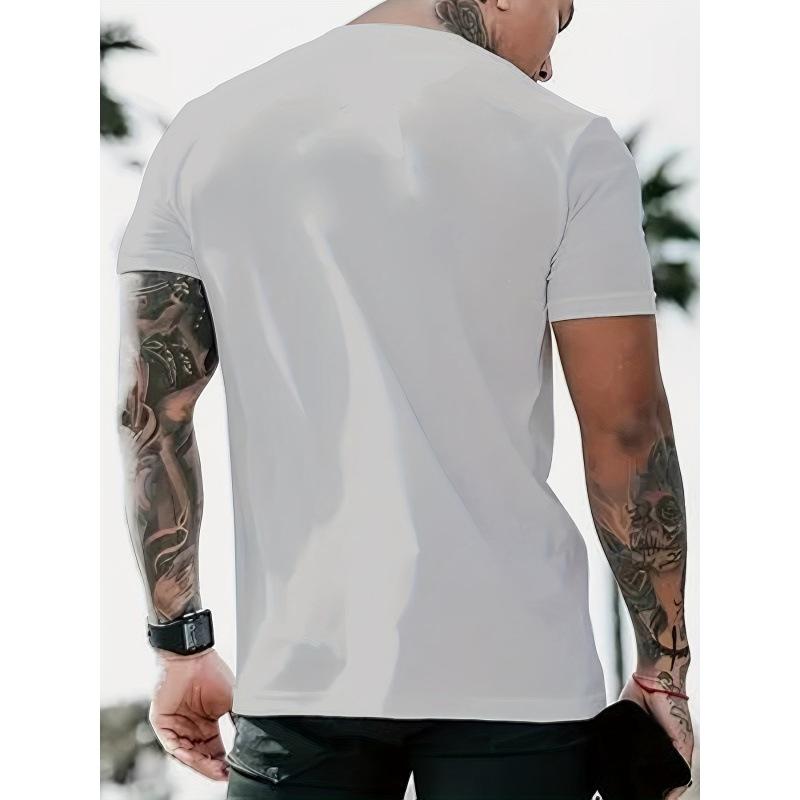 Summer Printed Round Neck Loose and Fashionable Pure Cotton Short Sleeved T-Shirts Men’s