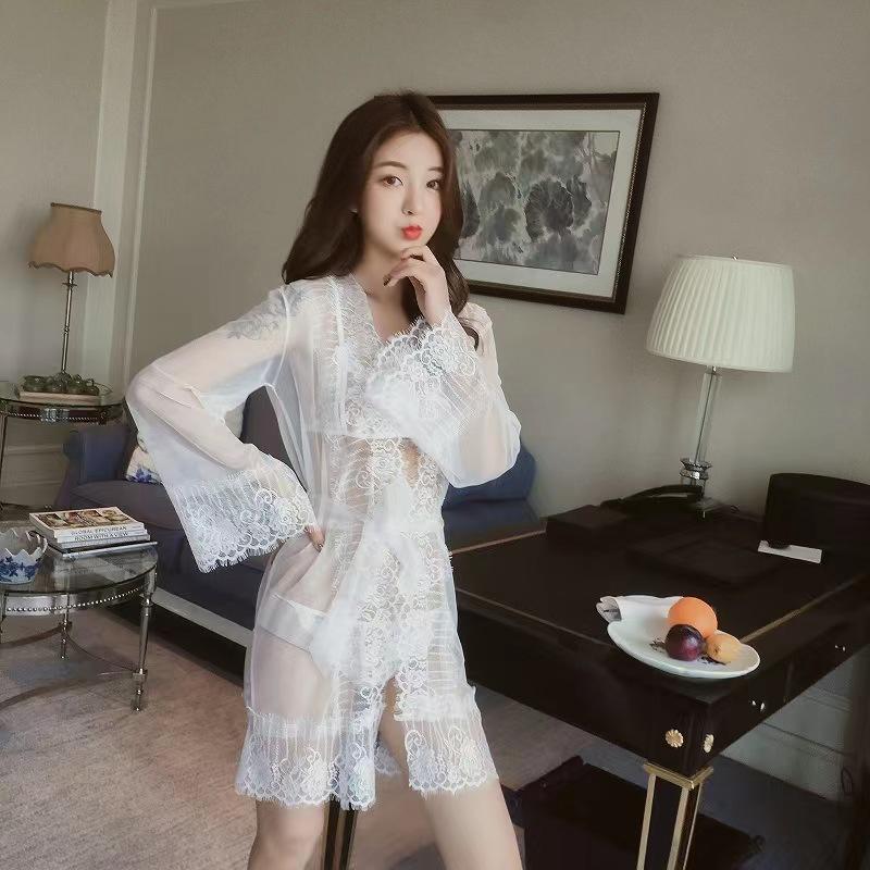 Women's sex underwear transparent perspective mesh sexy lace pajamas pajamas seduction nightgown set passion clothes