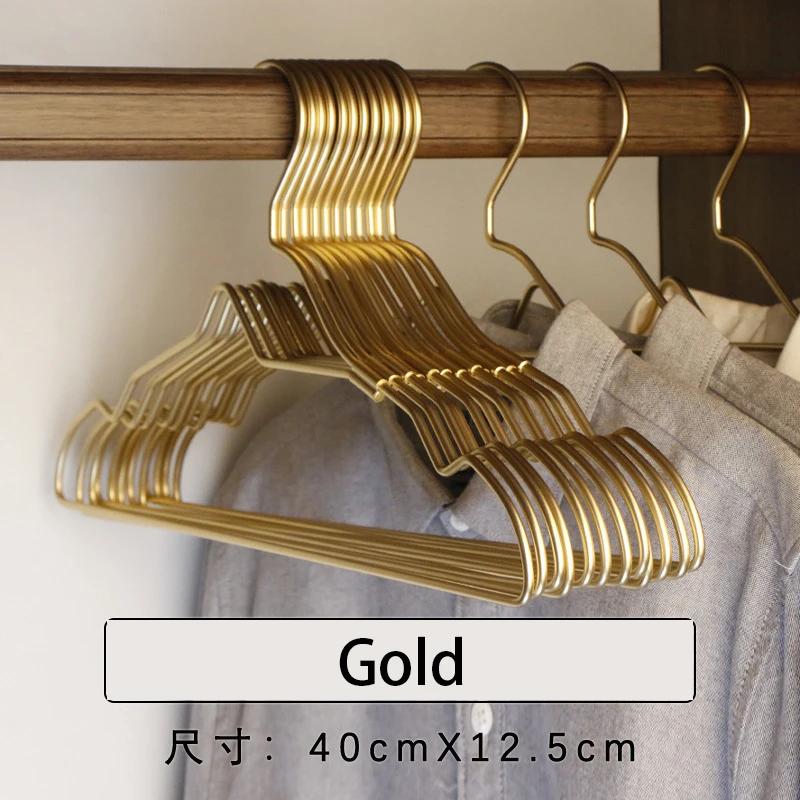 Gold Aluminum Alloy Hanger Clothes,Small Neckline Racks for Storage Skirts Coats,Save Space Metal Closet Organizer,10/20Pcs