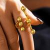 18K Gold-Plated Creative Titanium Steel Ring with Spherical Design