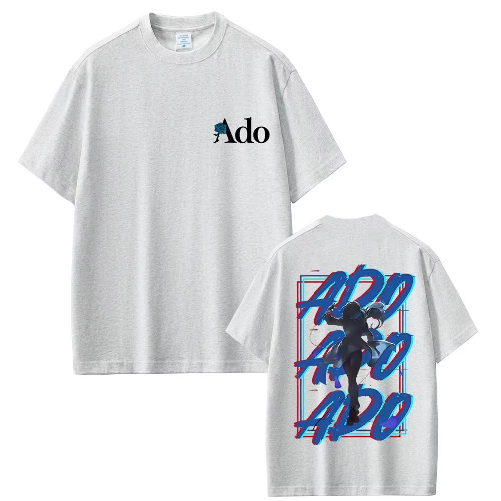 Ado 2026 Spring summer Fashion  Tshirt Men Women pure cotton Print TShirt Y2k Japanese Style Short Sleeve Top Streetwear Unisex