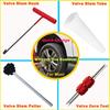 Valve Stem & Core Removal Replacement Tool Kit,Tire Valve Stem Tallation Tool Without Tire Removal, 2-In-1 Valve Stem Caps & Core Wrench,With 5