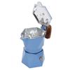 Italiensk Kaffetrakter Aluminium Dobbelventil 2 Kopp 3D Kaffetrakterkanne for Kubansk Kafé Brygging Hjem Camping Blå