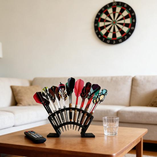 3D Printed Dart Holder Stand for Desk Shelf Tabletop Dart Display Rack Holds 27 Fully Assembled Steel or Soft Tip Dart for Game Room Bar Office