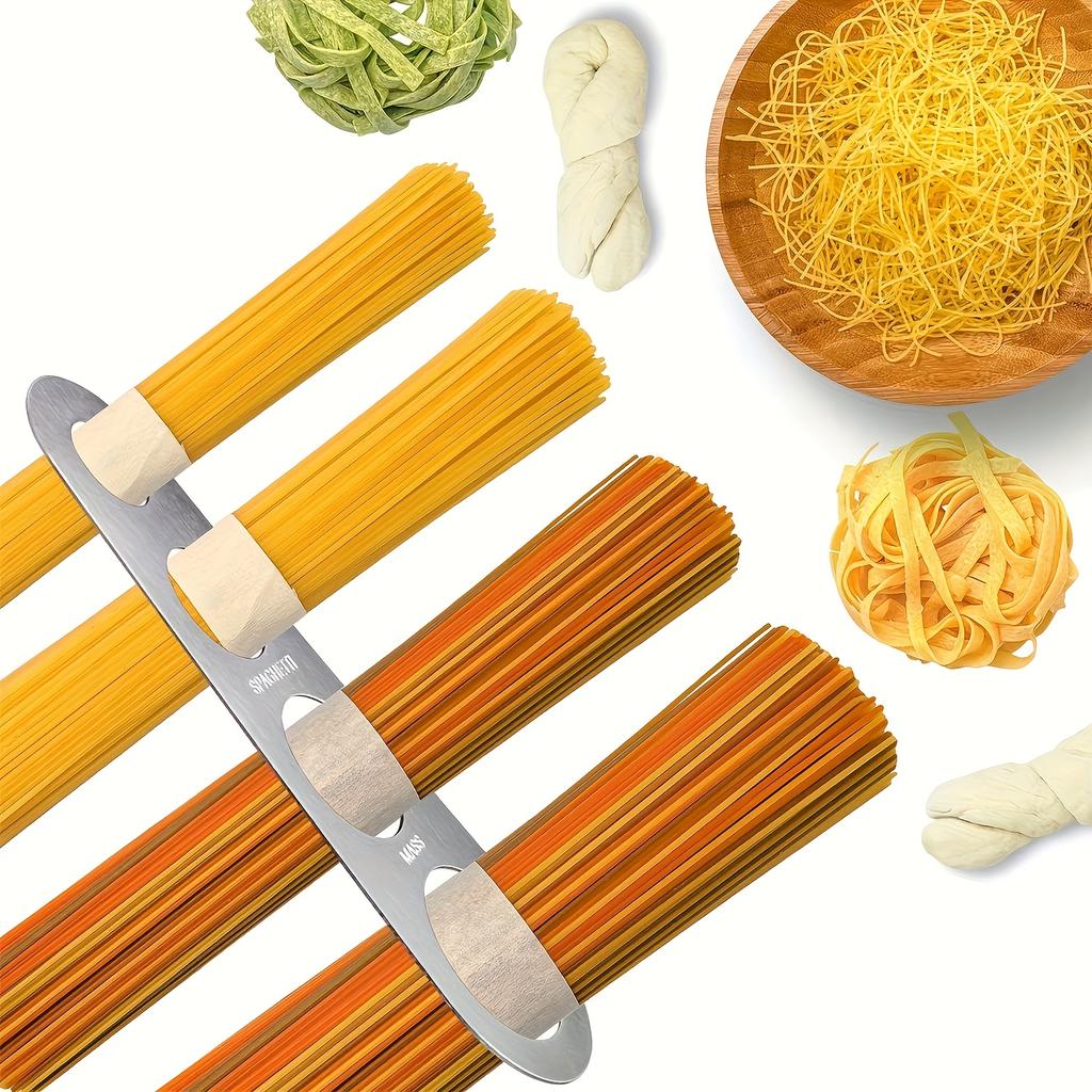 Stainless Steel 4-Hole Pasta Measuring Tool,Pasta Measuring Scale,Long Pasta,Wide Noodle Portion Control Tool,Kitchen Accessorie